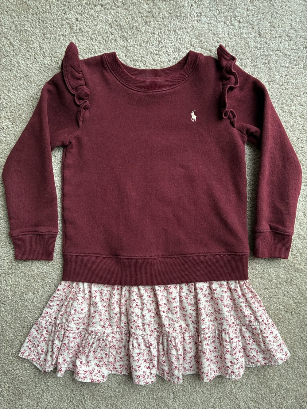 Polo by Ralph Lauren Floral Fleece Sweatshirt Dress